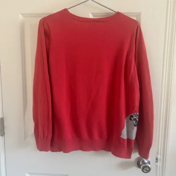 LOFT Coral Sweater with Fox Design - Picture 6 of 7